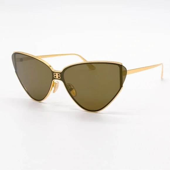 NEW BALENCIAGA CAT EYE GOLD SUNGLASSES BALENCIAGA